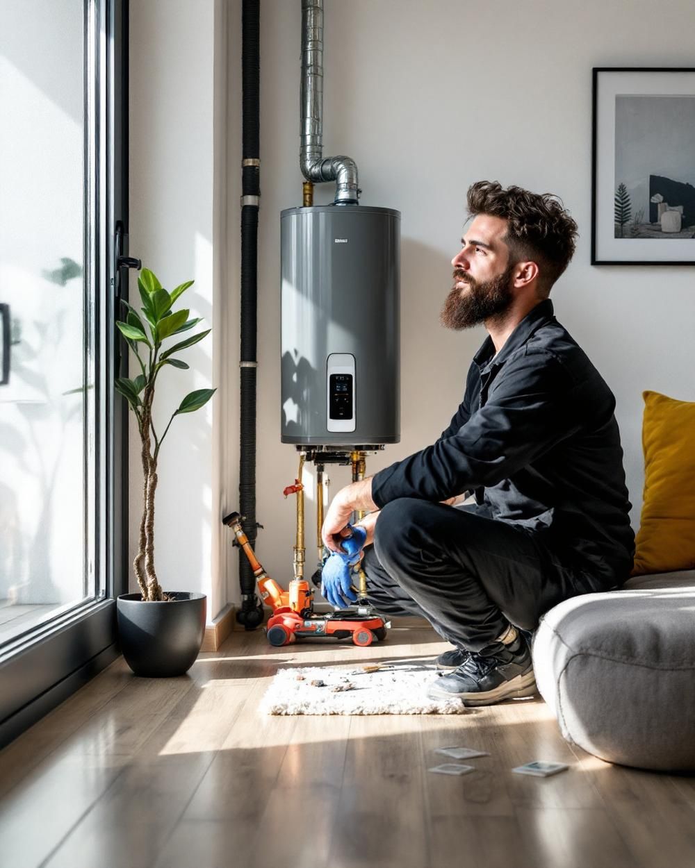 Nuestro profesional cumpliendo con los altos estándares de reparación de Negarra